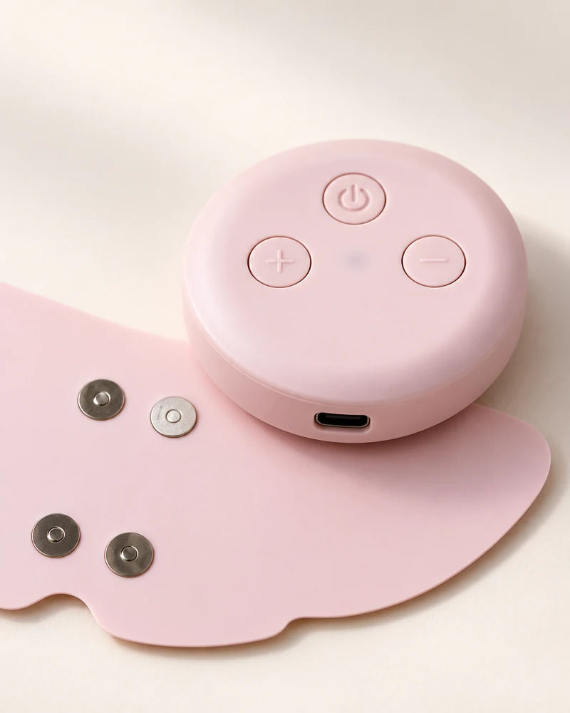 MoonPulse FDA-cleared TENS device with built-in heat and pad — play the real product demonstration